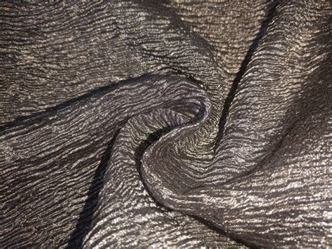 white silver metallic crushed organza fabric|Metallic Tissue Organza Crinkled [Crushed] Fabric Black X Silver .